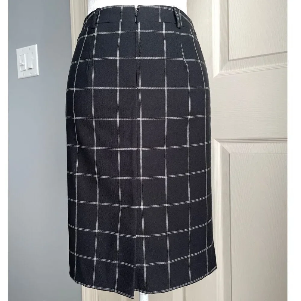 NWT Le Chateau Grid Check Pencil Skirt - 1/2